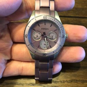 Purple link fossil watch